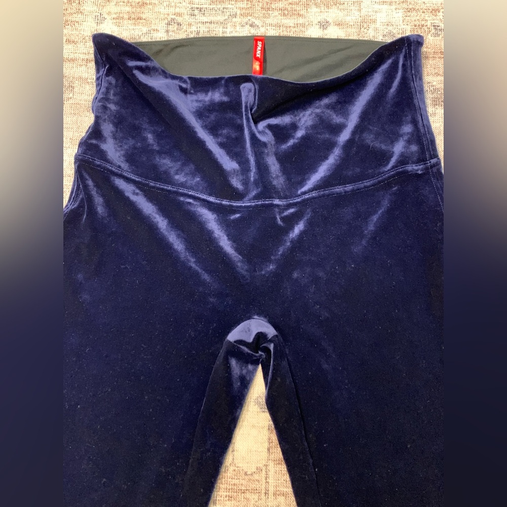 SPANX Velvet Leggings High Waisted Rich Blue Women’s XL #2070
